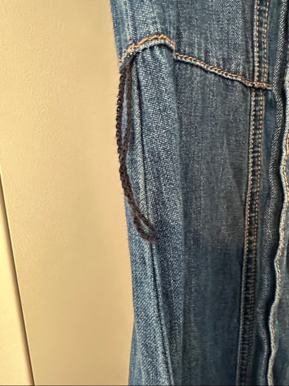 Veronica Beard Sleeveless Belted Denim Midi Dress - Blue - Picture 5 of 7